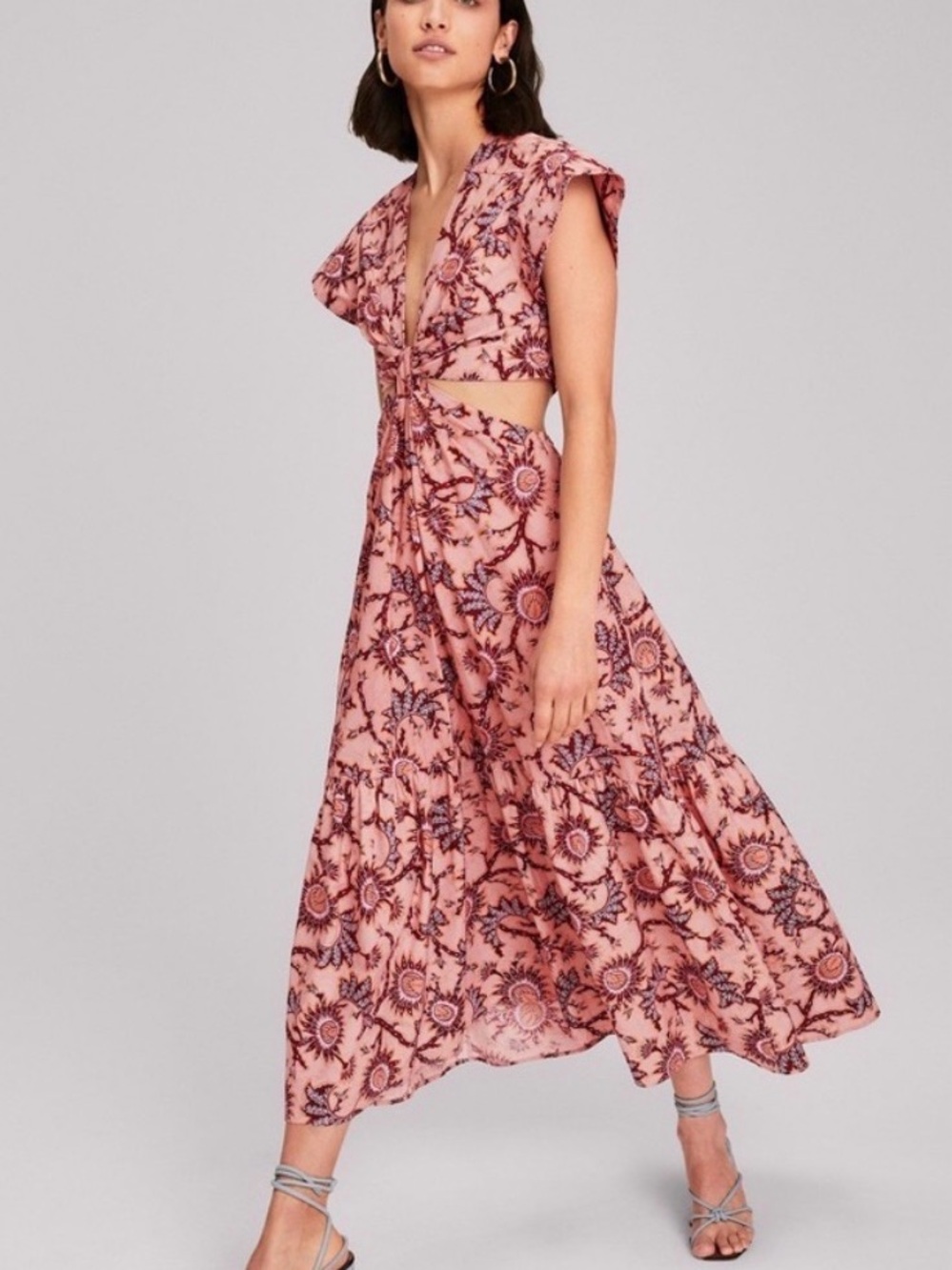 A.L.C. Alexandria Pink Paisley Cutout Dress